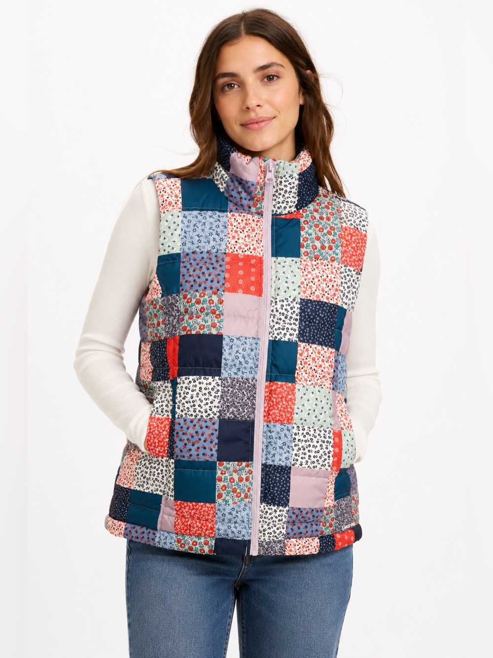 Lands’ End Patchwork Puffer Vest